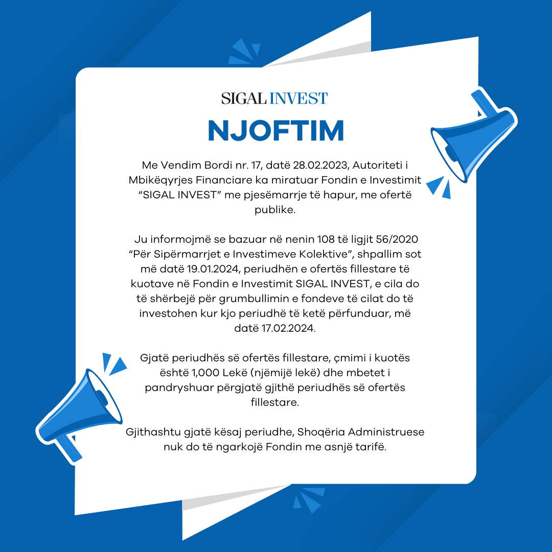 Sigal Invest - Njoftim